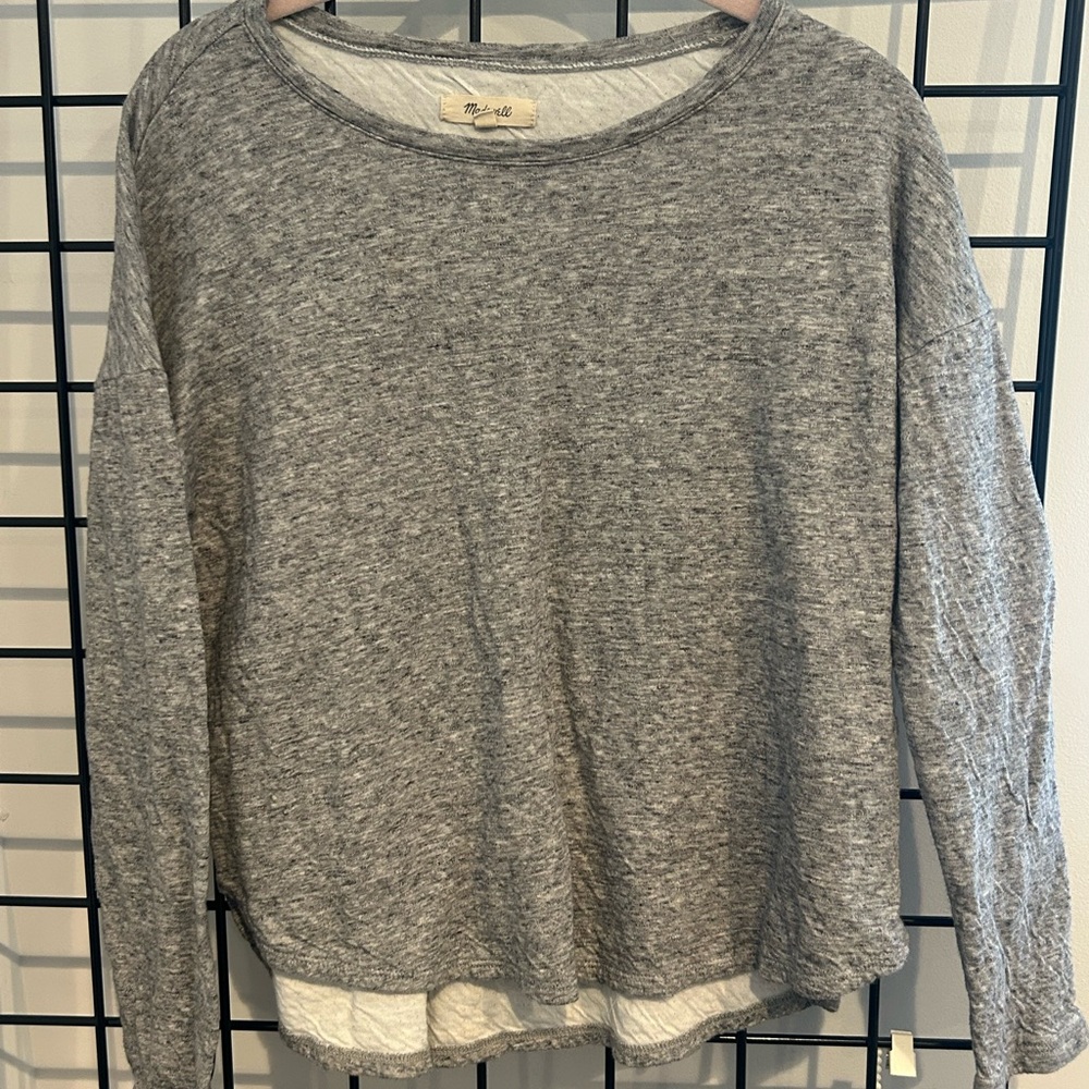 Madewell Heathered Gray Long‎ Sleeve Top